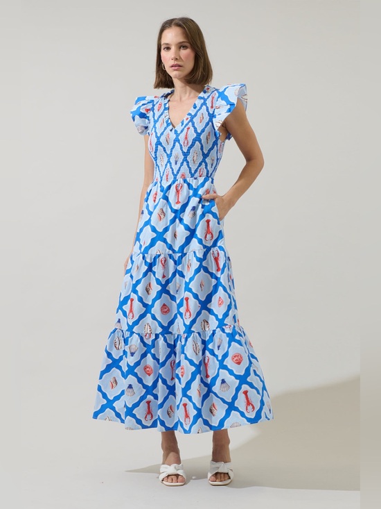 Sugarlips Dresses & Skirts - NWOT Sugarlips Lobster Bay Sunfire Tiered Midi Dress
